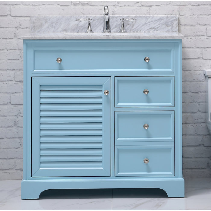 Breakwater Bay Kennesaw 36'' Single Bathroom Vanity with Genuine Marble